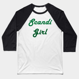 Scandi Girl Green Two Tone Baseball T-Shirt